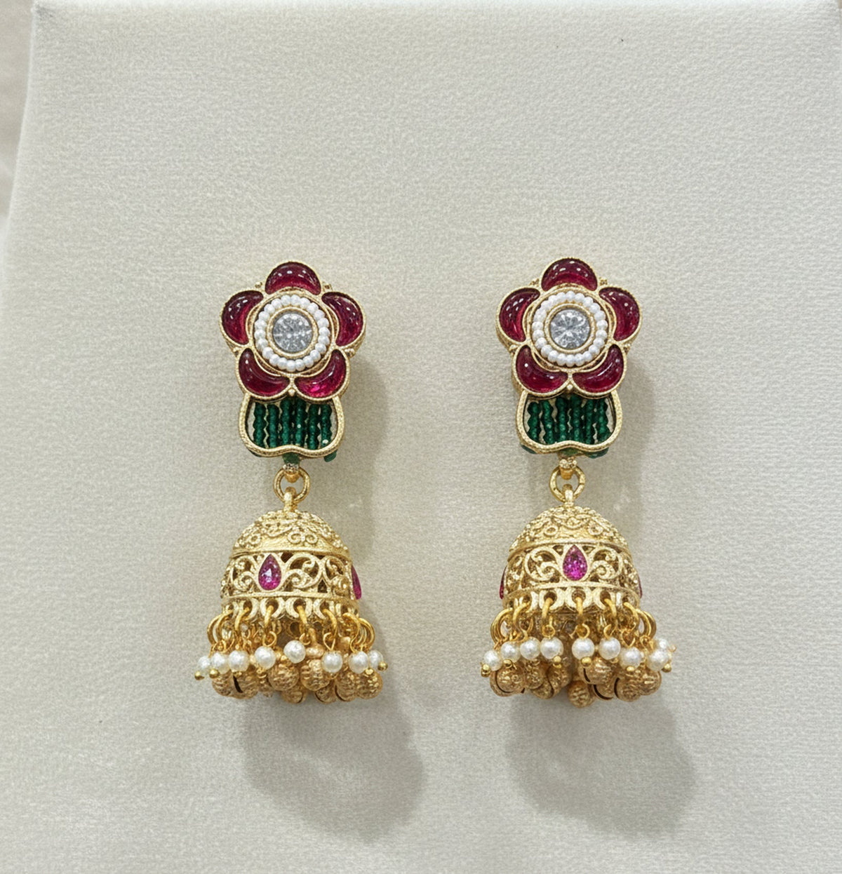 Jewel City Handcrafted Ethnic Green Meenakari Necklace Set | Grocsy