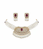 Jewel City Traditional Handcrafted Kundan Pearl Choker Necklace Set | Grocsy