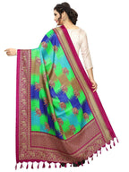 Vamika Wine Red Printed Designer Khadi Bhagalpuri Dupatta | Grocsy