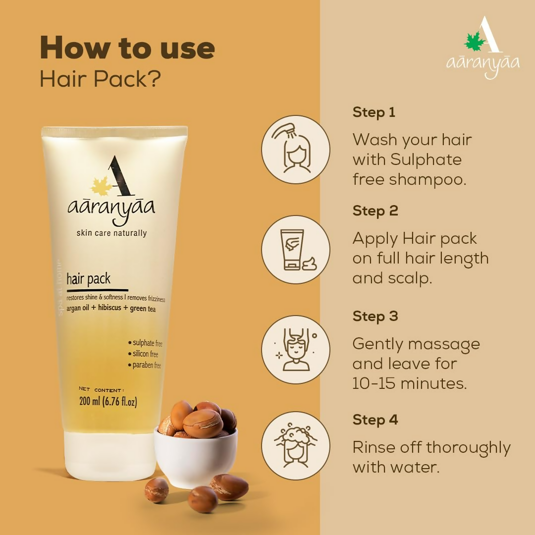 Aaranyaa Hair Pack With Argan Oil For Dry & Frizzy Hair | Deep Conditioning And Hair Fall Control | Grocsy