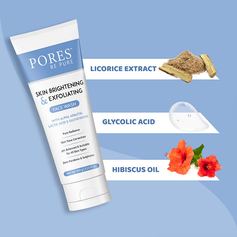 Pores Be Pure Skin Brightening & Exfoliating Face Wash With Glutathione | Grocsy