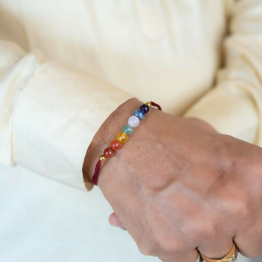 Indianvibez Bodh Eternal Aura Real Crystal Stone Rakhi With Authenticity Certificate | Grocsy