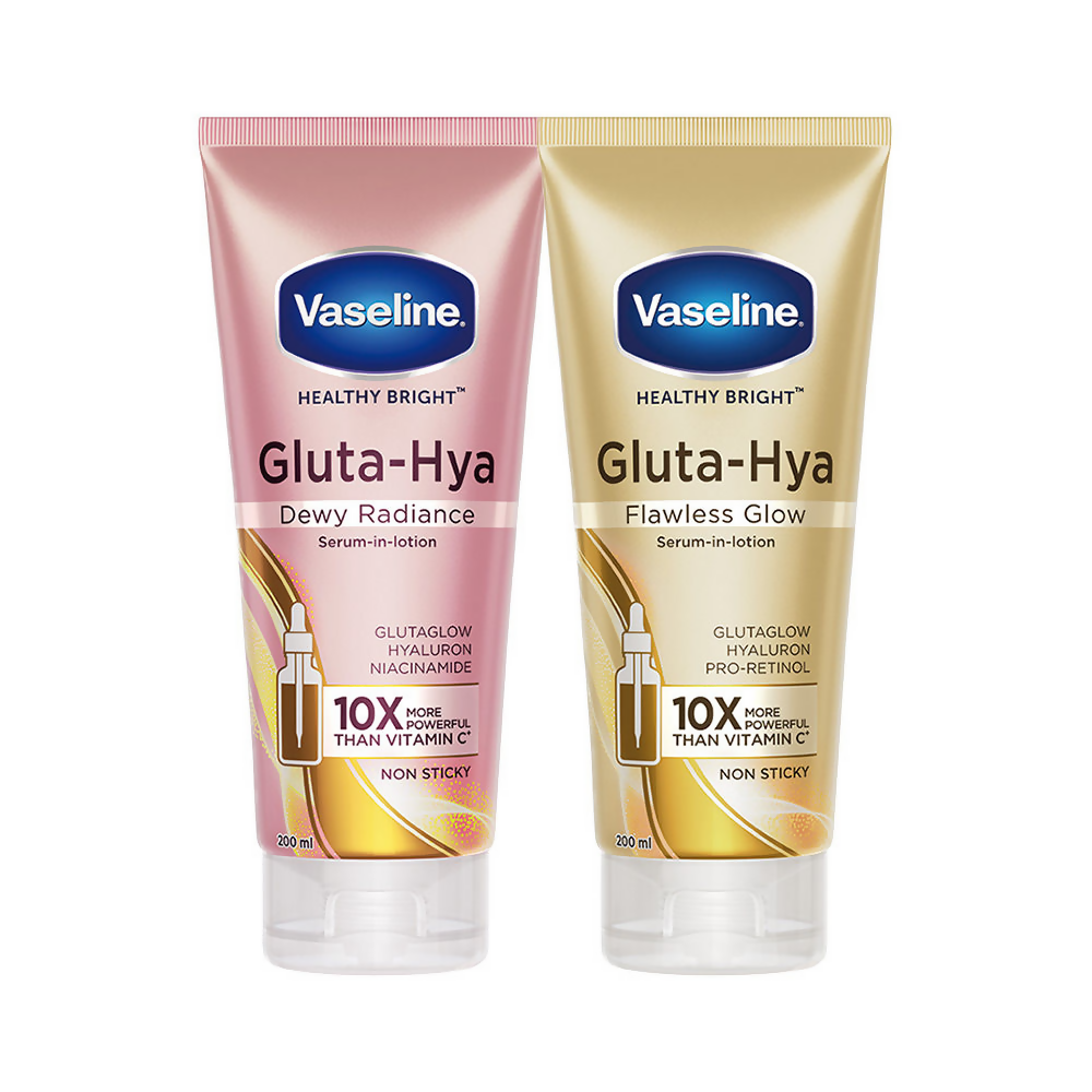 Vaseline Gluta Hya Serum-in-Lotion - Dewy Radiance & Flawless Glow Combo | Grocsy