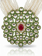 NVR Women Gold Plated White Kundan Jewellery Set | Grocsy