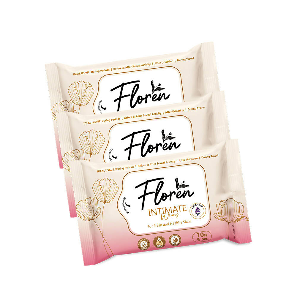 Floren Lavender Intimate Wipes | Grocsy