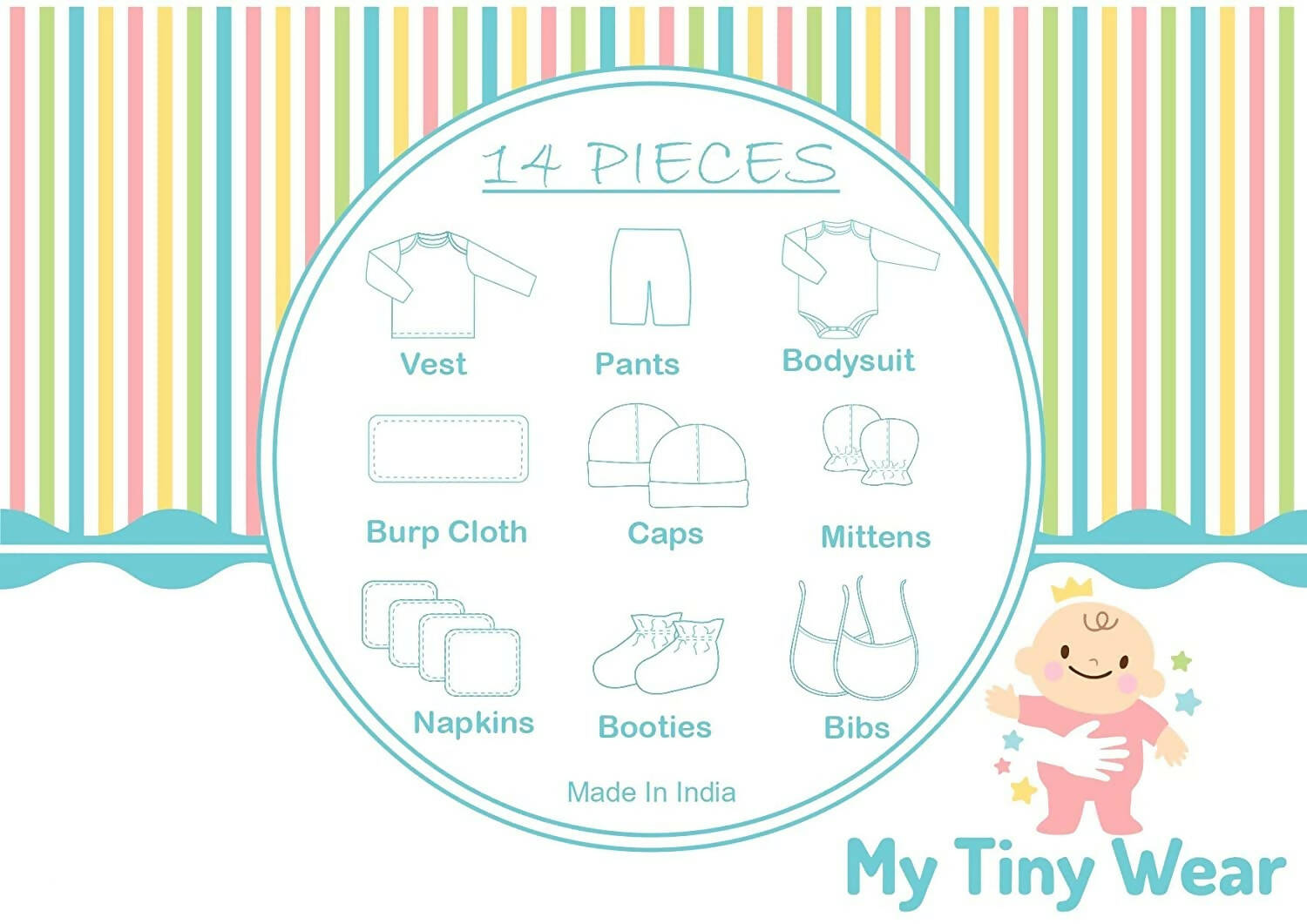 My Tiny Wear Full Sleeves New Born Baby Gift Set - Pink | Grocsy