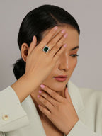 green stone ring (Green) - Ruby Raang | Grocsy