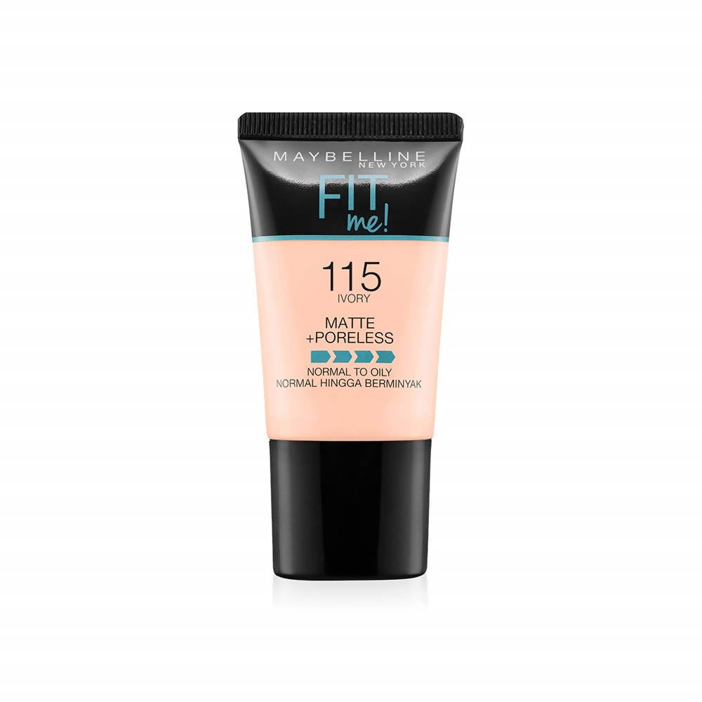 Maybelline New York Fit Me Matte + Poreless Liquid Foundation Tube -115 Ivory (18 Ml) | Grocsy