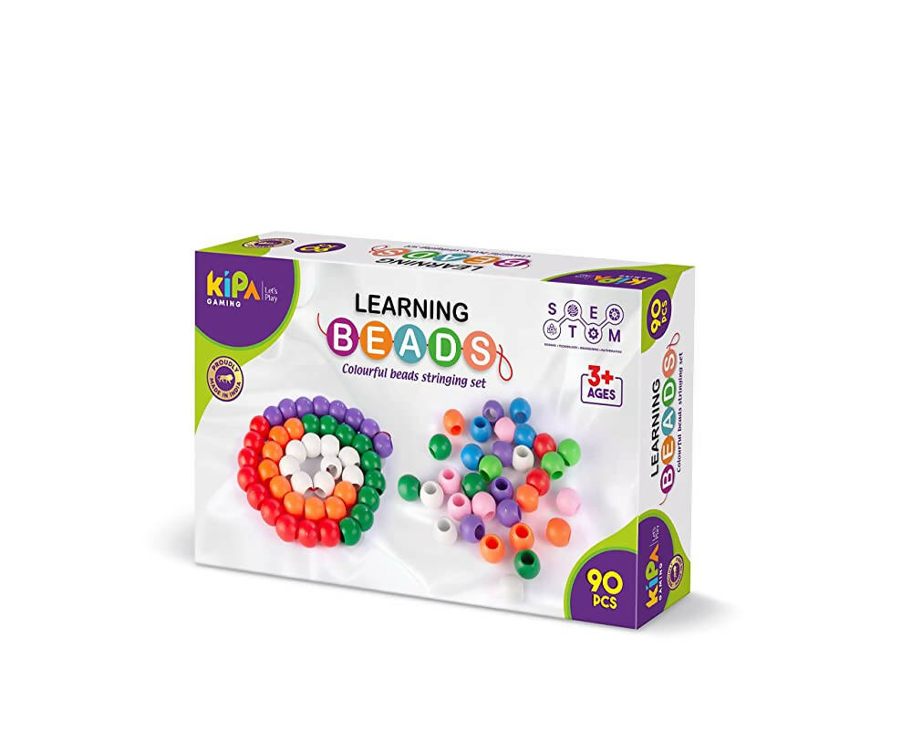 Kipa 90 Pieces Big Size Counting Beads Plastic Fun Puzzle Game for Kids-Multicolor | Grocsy