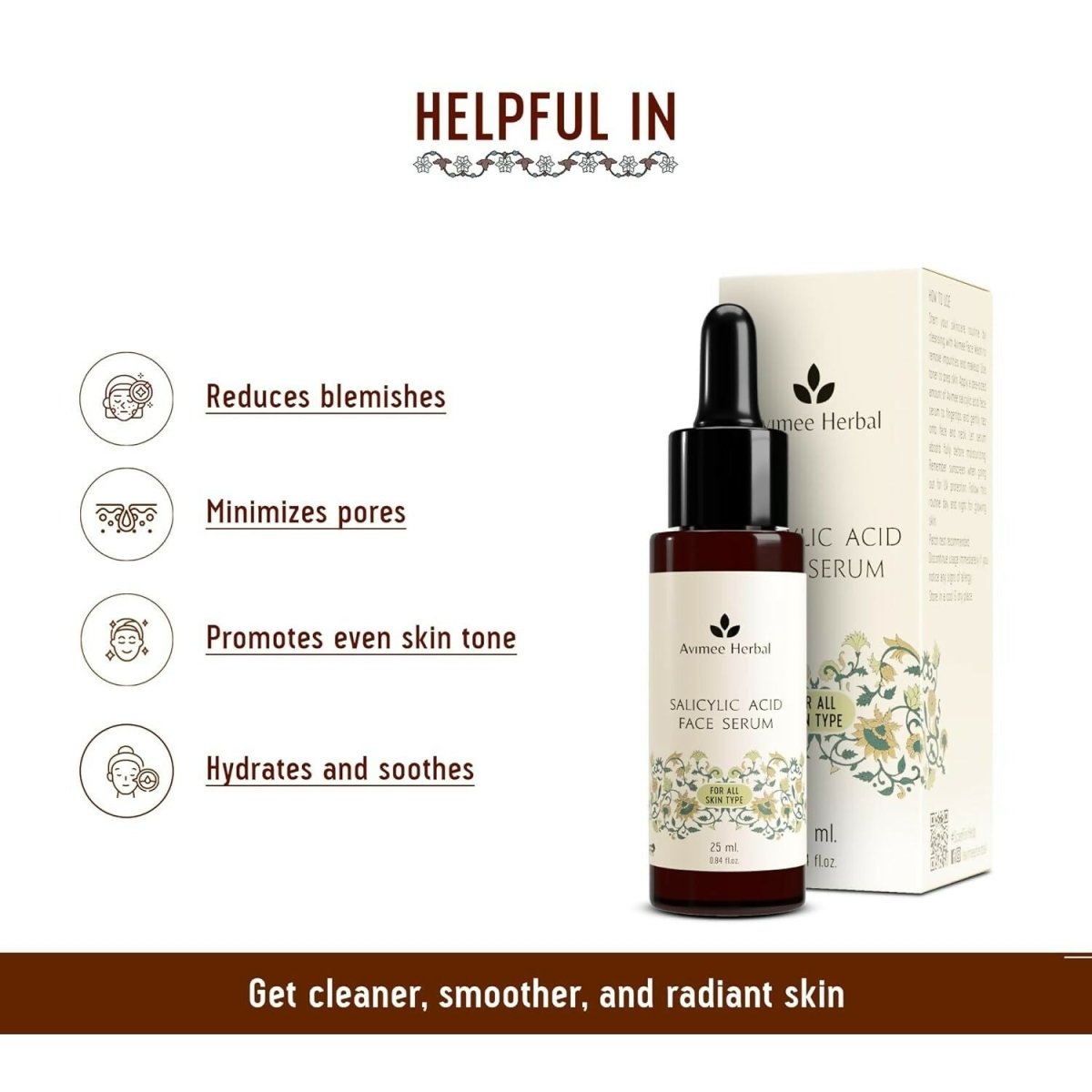 Avimee Herbal Salicylic Acid Face Serum For Acne, Blackheads & Open Pores | Grocsy