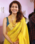 DEIANA'S Beautiful Designer Golden zari Soft Lichi Silk Saree - Yellow | Grocsy