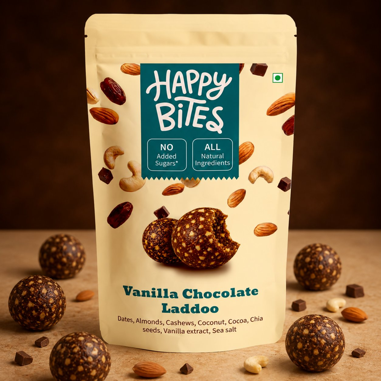 Happy Bites Vanilla Chocolate Laddoo | Grocsy