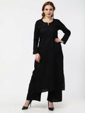 Cheera Women Stylish Hand Chikenkari Cotton Kurta With Palazzo - Black | Grocsy