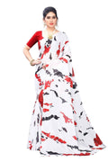 Vamika White Silk Blend Designer Saree | Grocsy