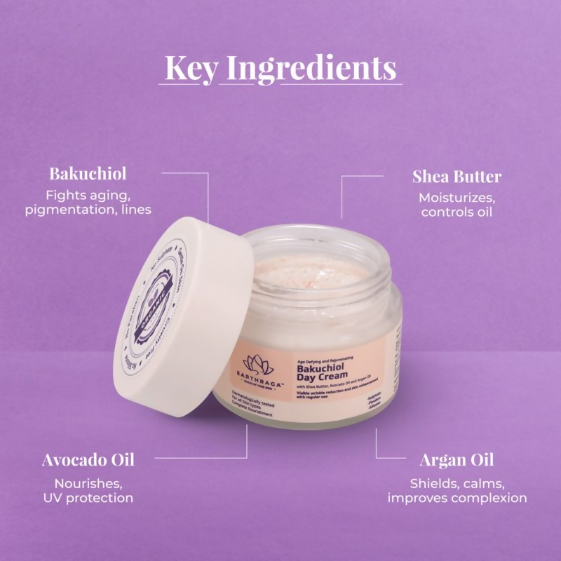 Earthraga Age Defying and Rejuvenating Bakuchiol Day Cream | Grocsy
