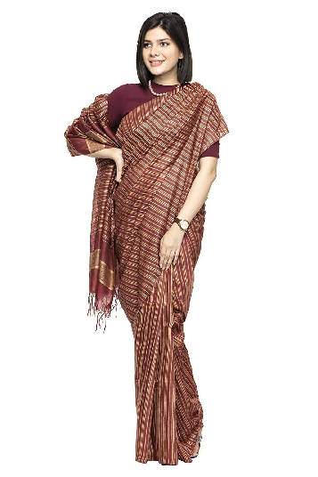 Mominos Fashion Maroon Color Bhagalpuri Saree | Grocsy