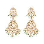 Nuyug 22K Gold Plated Chandbali Stone Drop Kundan Earrings | Grocsy
