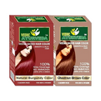 VedicAyurveda Henna Based Hair Colour, burgundy and Chestnut Brown | Grocsy