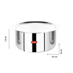 Sumeet Cook Smart Triply Steel-Aluminium-Steel - 3 Layers Tope with Lid - 16 cm | Grocsy
