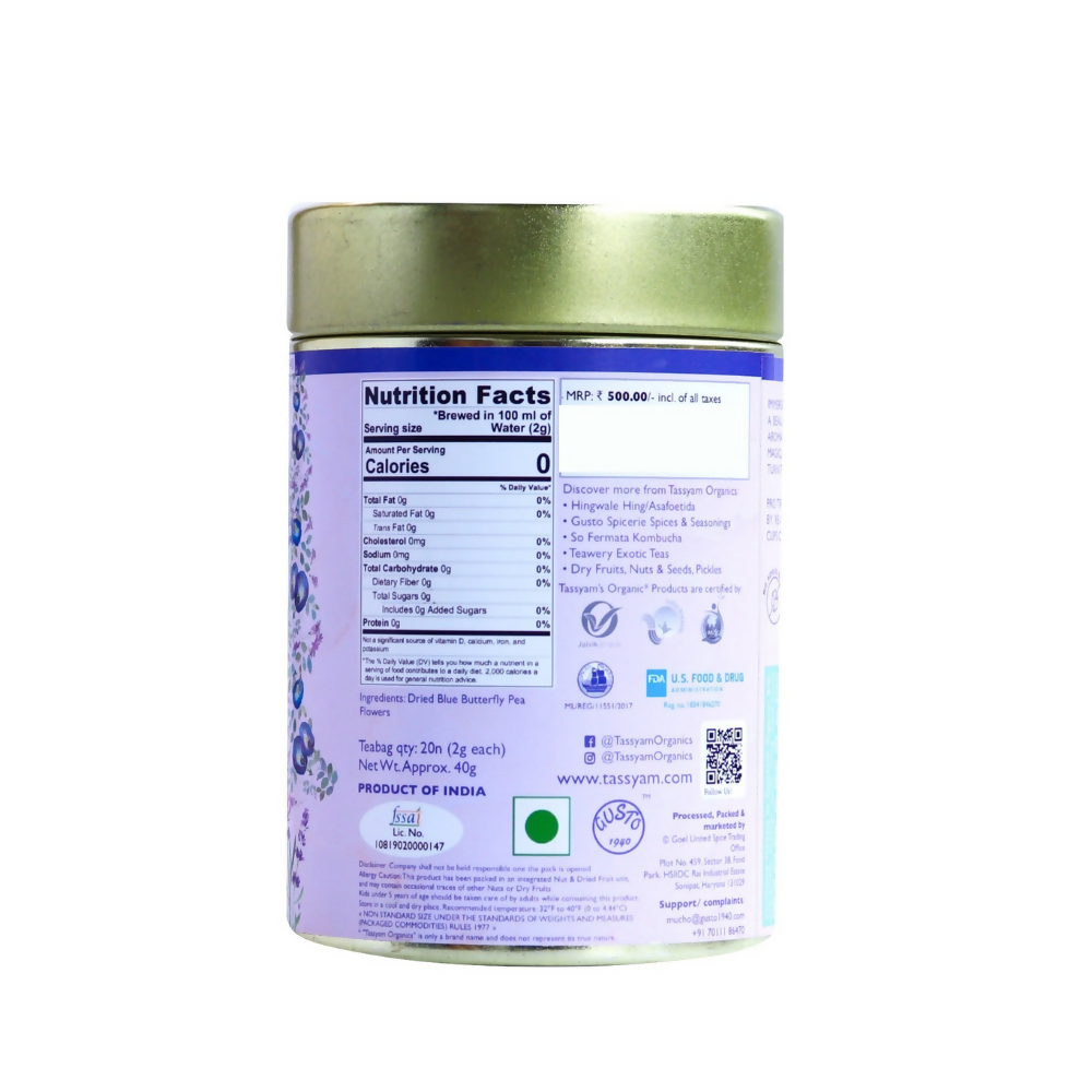 Tassyam Organics Lapis Lavender Biodegradable Tisane Teabags | Grocsy
