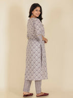 Aramya Straight Soft Cotton Floral Print Women's Kurta - Beige | Grocsy