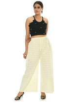 Mominos Fashion Moeza Cotton Off White Chikan Work Palazzo | Grocsy