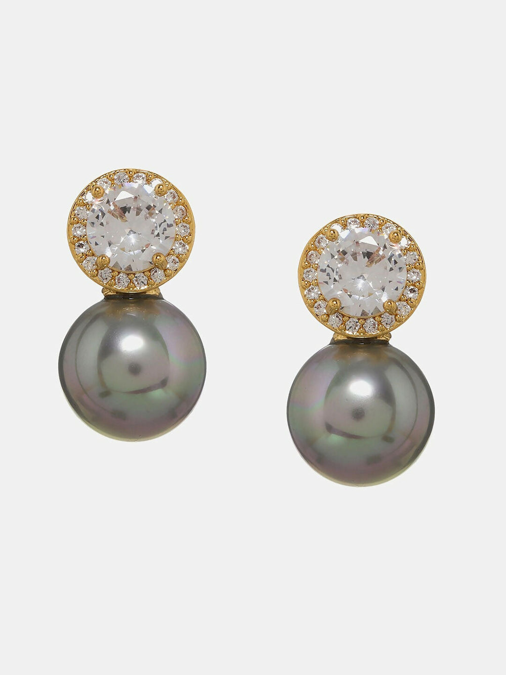 Diamond Studs with Silver Drop- Ruby Raang | Grocsy