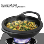 Hawkins Futura Cast Iron Nonstick Kadai with Glass Lid - Black (CIK15G) | Grocsy