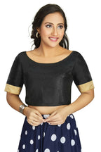 Aastha Fashion Women's Black Art Silk Designer Traditional Readymade Blouse | Grocsy