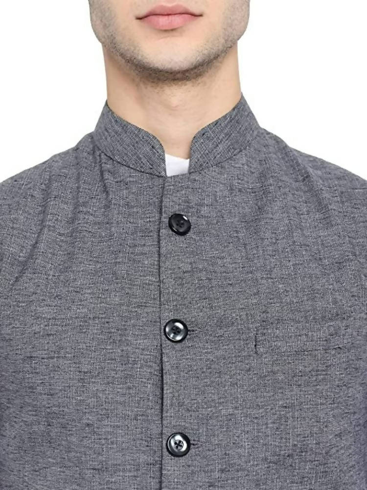 Vastraa Fusion Men's Assorted Dots Blended Festive Nehru Jacket | Grocsy