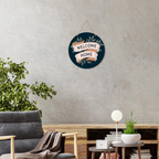 Artvibes Welcome Home Round Wood Design Artworks Hangings Ornaments | Grocsy