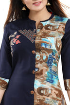 Snehal Creations Designer Rayon Long Kurti With Embroidery | Grocsy