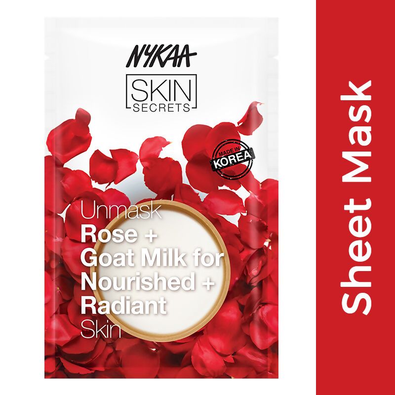 Nykaa Skin Secrets Exotic Indulgence Rose + Goat Milk Sheet Mask For Nourished & Radiant Skin | Grocsy