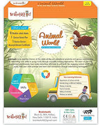 Braintastic Educational Game (3-6 yrs):Animal World / Kids Toys/Write & Wipe Activity Sheets/ Free 12 pc Puzzles | Grocsy