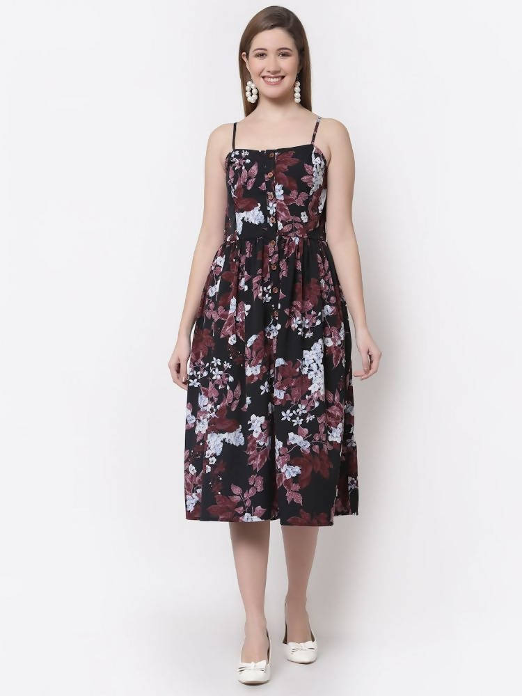 Myshka Multi Color Crepe Printed Dress | Grocsy