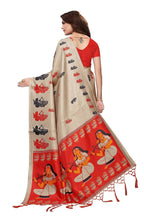 Vamika Chiku & Red Kalamkari With Jhalar Khadi Silk Saree | Grocsy