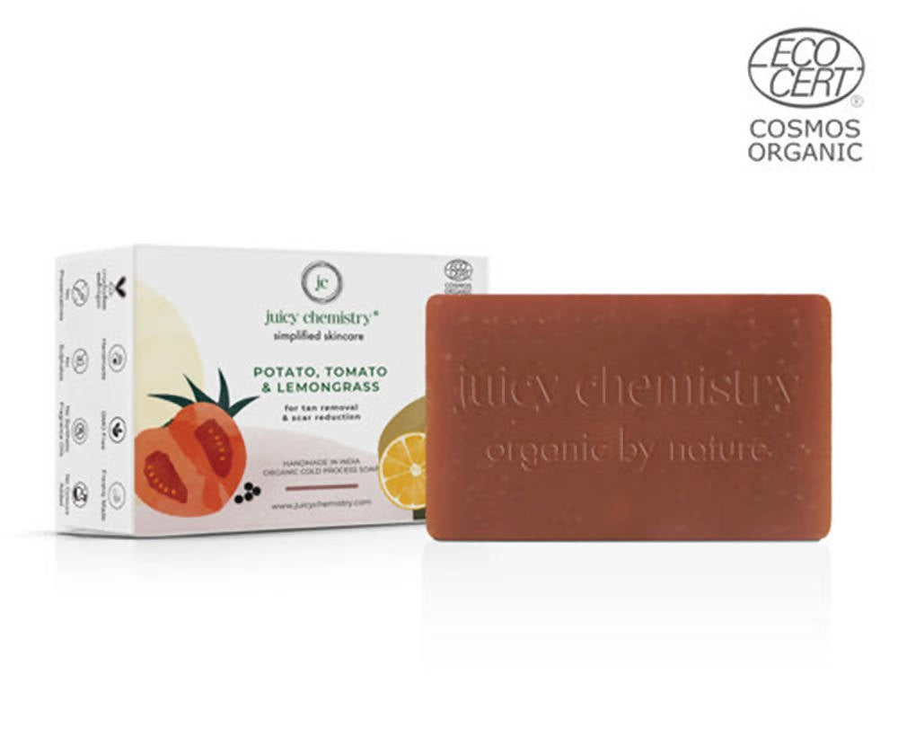Juicy Chemistry Potato ,Tomato & Lemongrass Soap For Tan Removal | Grocsy