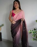 Vamsee Antara Brown Georgette Saree | Grocsy