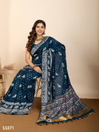Blue Soft Silk Woven Meenakari Designer Saree - Vedanti | Grocsy
