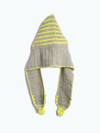 Chutput Kids Woollen Hand Knitted Striped Design Cap - Grey | Grocsy