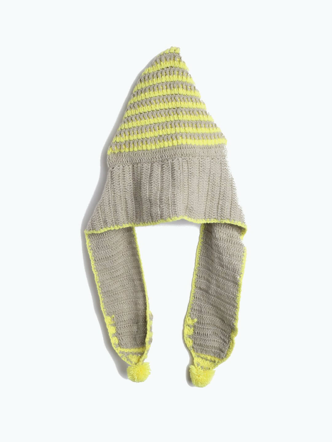Chutput Kids Woollen Hand Knitted Striped Design Cap - Grey | Grocsy