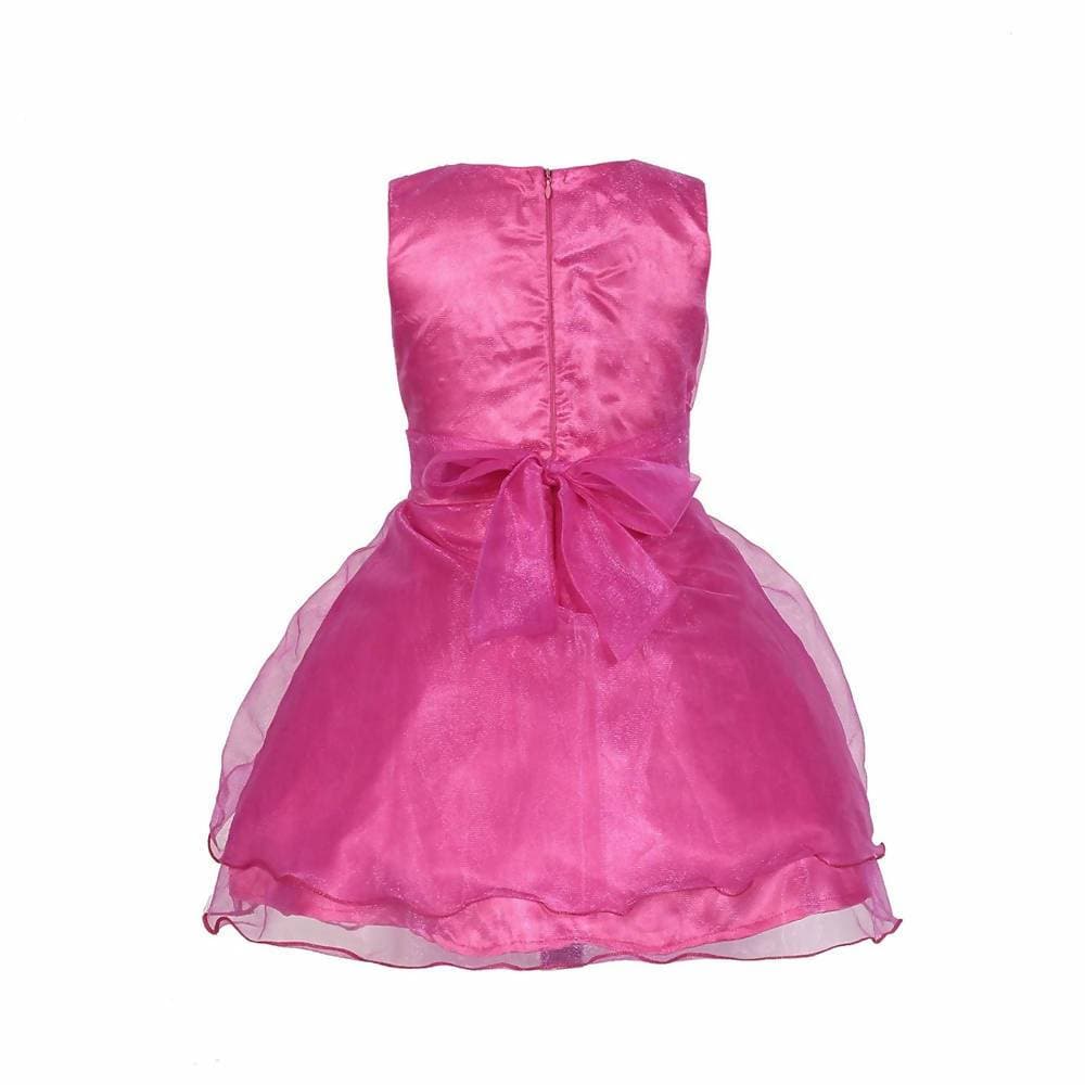 Asmaani Baby Girl's Pink Color Satin Knee Length Frock (AS-DRESS-22139) | Grocsy
