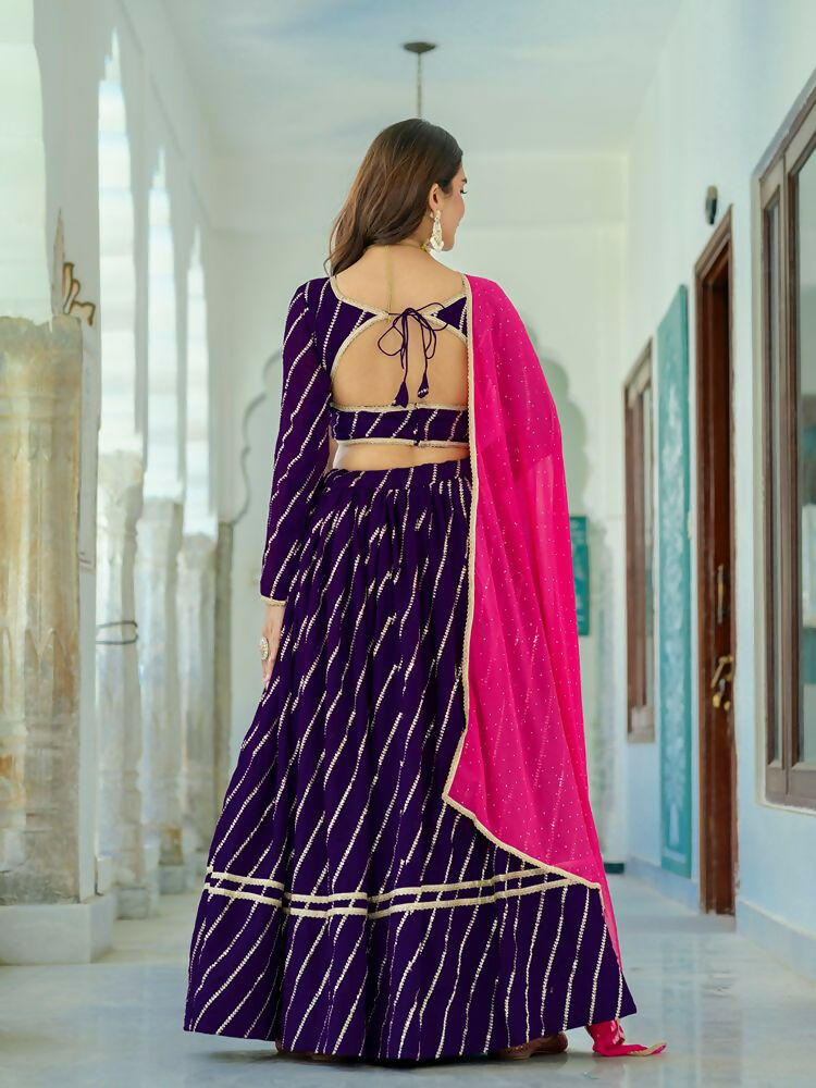 Lehenga Mart Purple Designer Wedding Wear Lehenga Choli | Grocsy