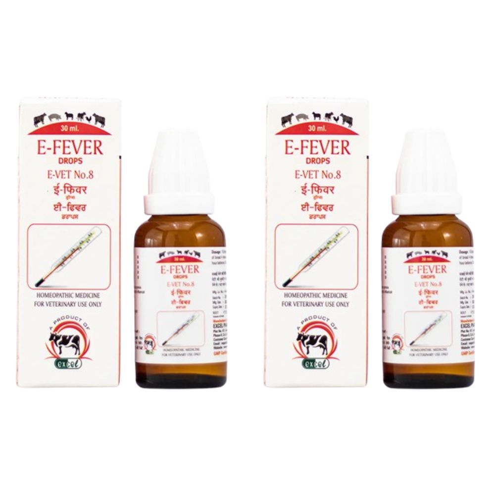Excel Pharma E-Fever Drops E-Vet No-8 For Veterinary use | Grocsy