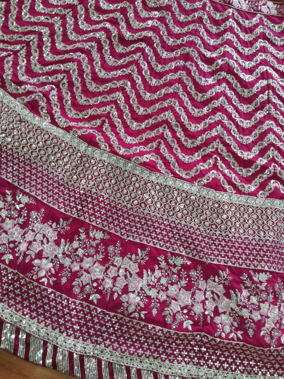 Jyoti Fashion Mesmerizing Red Silk Sequins with Zari Thread & Coding Dori Embroidery work Lehenga Choli with Dupatta | Grocsy