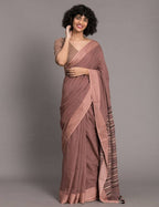Suta Brown Handloom Pure Cotton Saree | Grocsy