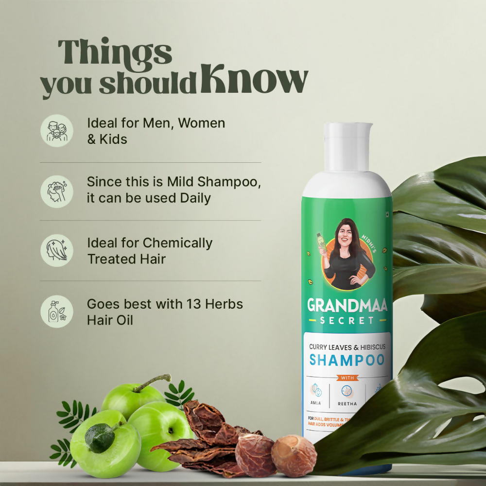 Nidhi'S Grandmaa Secret Curry Leaf & Hibiscus Shampoo | Grocsy