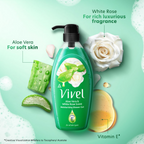 Vivel Aloe Vera & White Rose Scent Moisturizing Shower Gel | Grocsy