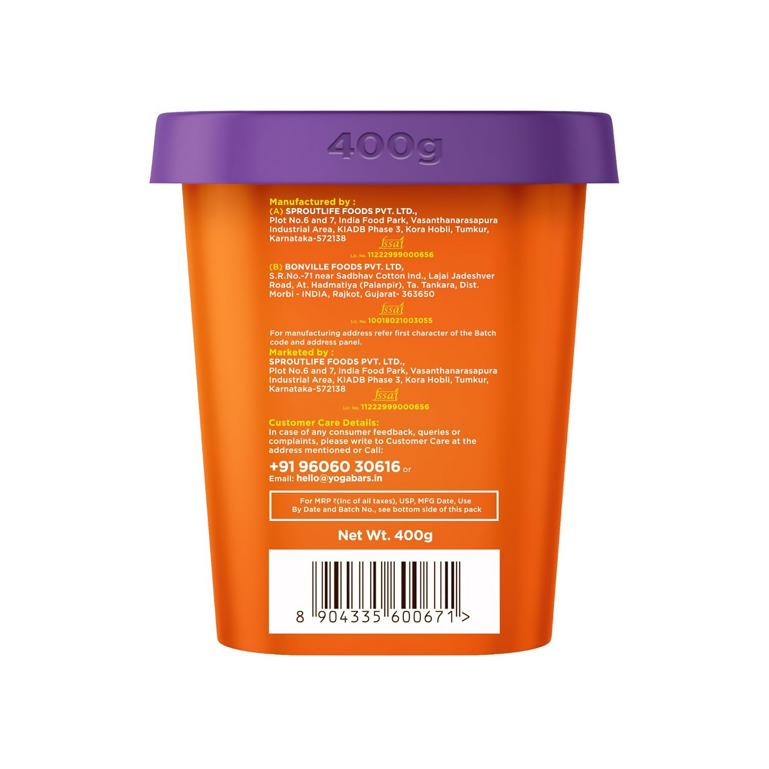 Yoga Bar 100% Pure Peanut Butter Creamy & Yummy Unsweetened | Grocsy