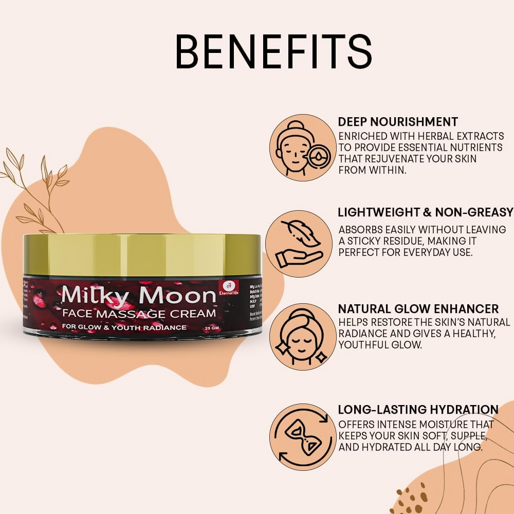 Milky Moon Face Massage Cream for Radiant Glow | Grocsy